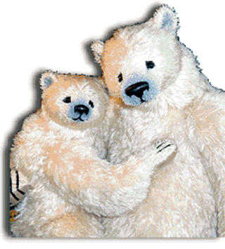 Mama and Baby Polar - Mohair Artist Bears by Denise Purrington